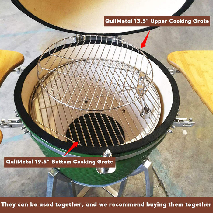 Ceramic Grill 19.5" Grate fits Char-Griller Akorn, Kooker Kamado Ceramic Grills, Stainless Steel Grill Replacement
