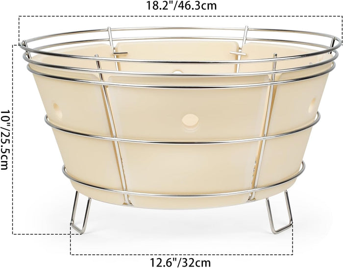 Charcoal Ash Basket Firebox with Heat Deflector for Char-Griller Akorn Kamado Kooker Charcoal Grills