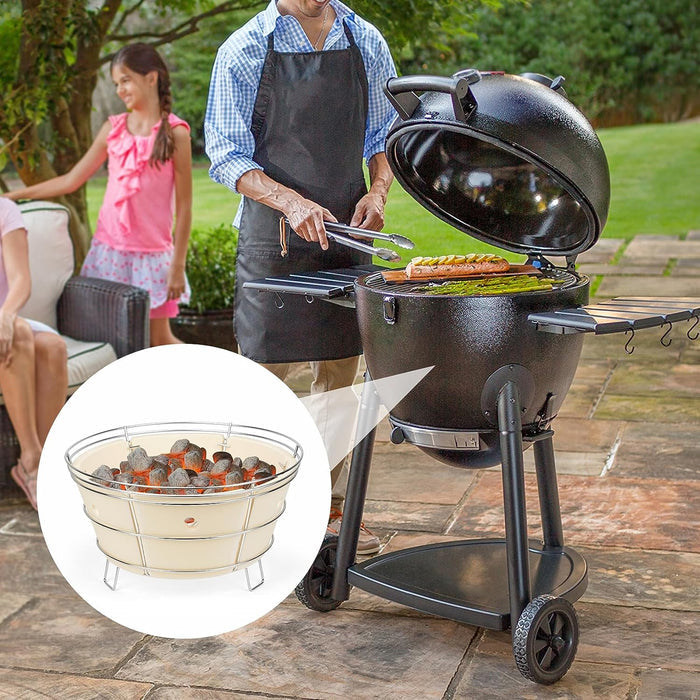 Charcoal Ash Basket Firebox with Heat Deflector for Char-Griller Akorn Kamado Kooker Charcoal Grills