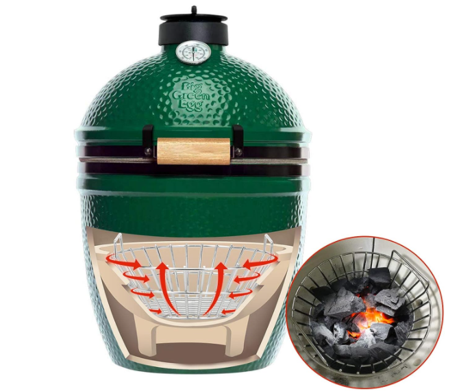 Charcoal Ash Basket Stainless Steel Charcoal Holder with Handles for Medium Big Green Egg