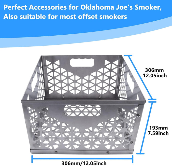 Charcoal Firebox Basket for Oklahoma Joe's Highland, Longhorn Series Grills, Charcoal Box for Offset Smoker, 12 x 12 x 7.5 Inches