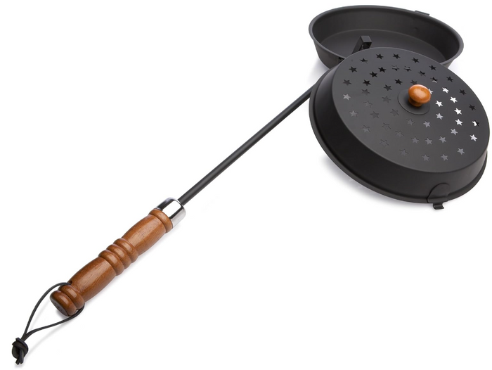 Chestnut Roaster and Fireplace Popcorn Popper, Steel with Wood Handle for Fire Pit, Campfire