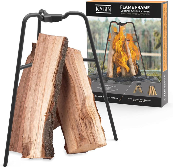 Coated Steel Flame Frame for Outdoor Wood Burning Fire Pits - Create a Long Lasting Small Fire Pit