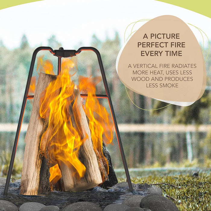 Coated Steel Flame Frame for Outdoor Wood Burning Fire Pits - Create a Long Lasting Small Fire Pit