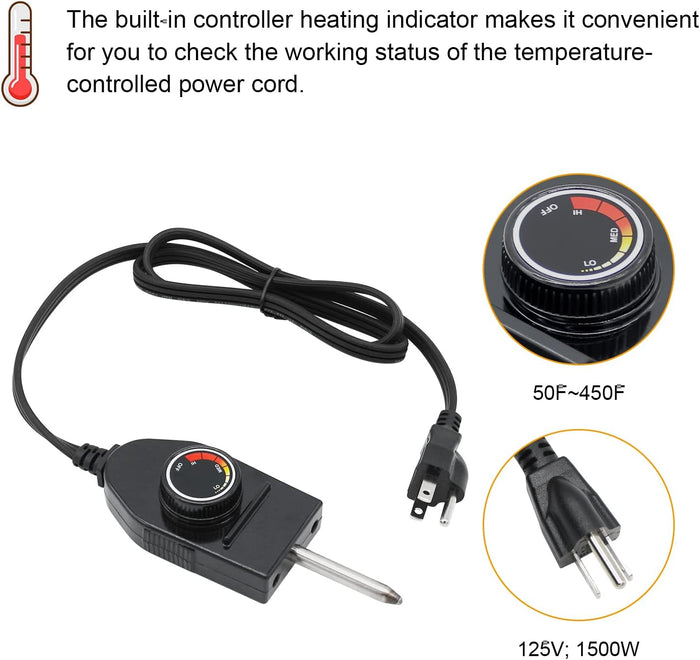 Controller Thermostat Probe Cord for Masterbuilt and Most Outdoor Cooking Electric Smokers and Grills Heating Element
