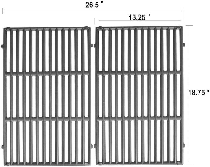 Cooking Grates for IGS IGS-2504 Grill, 2PCS 18.75" x 13.25" Cast Iron BBQ Replacement Parts