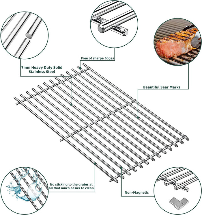 Stainless Steel Cooking Grates for Char-broil Performance II 4Burner Gas Grills, 16 8/9'' x 24 9/13''
