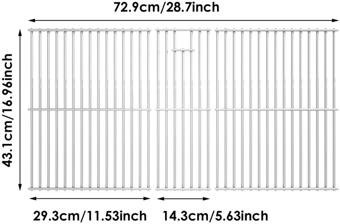 Cooking Grid Grates for Nexgrill 720-1046, 720-0882A, 720-0882AE, 730-0882A, 730-0882AE, 720-0882D 5 Burner Gas Grills, Stainless Steel BBQ Parts