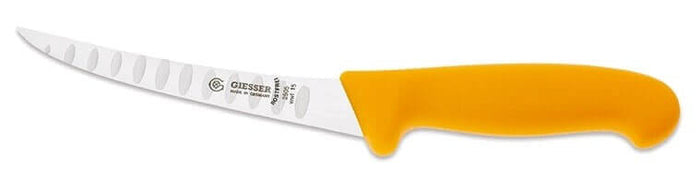 Couteau à désosser pro Giesser lame alvéolée 15cm 2505 - Jaune foncé