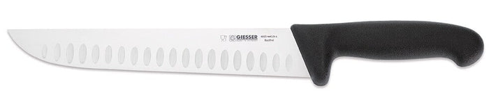 Couteau de boucher pro Giesser lame alvéolée 24cm 4025 - Noir