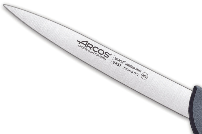 Couteau filet de sole professionnel Arcos Colour Prof 243100 lame 17cm manche en PP