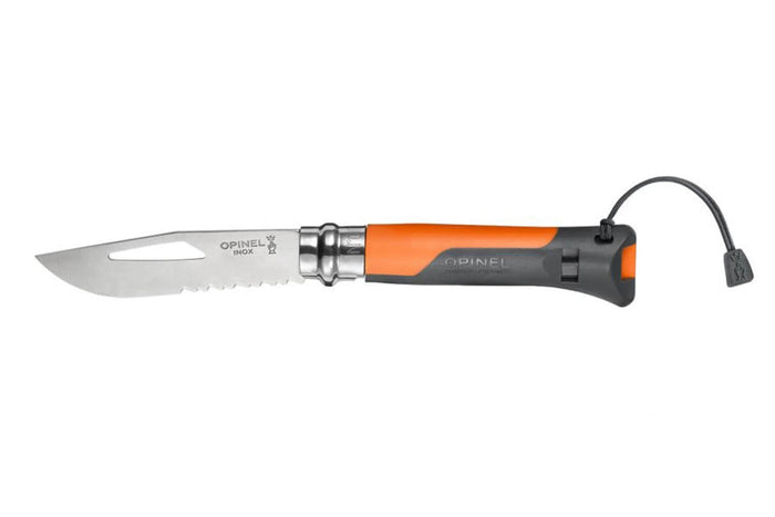 Couteau Opinel Multifonctions Outdoor n°08 lame 8,5cm manche bimatière - Orange