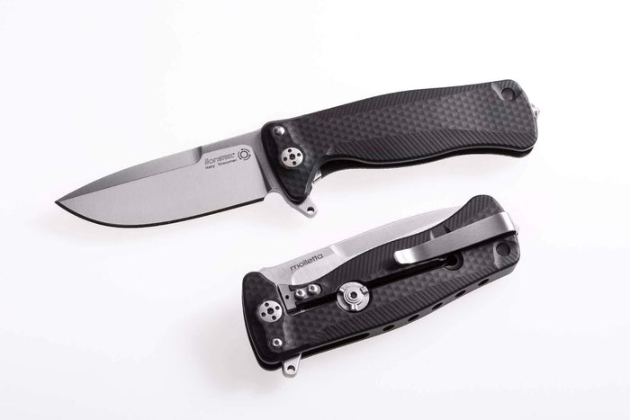 Couteau pliant LionSteel SR22 manche alu 10cm pic brise-vitre - Noir