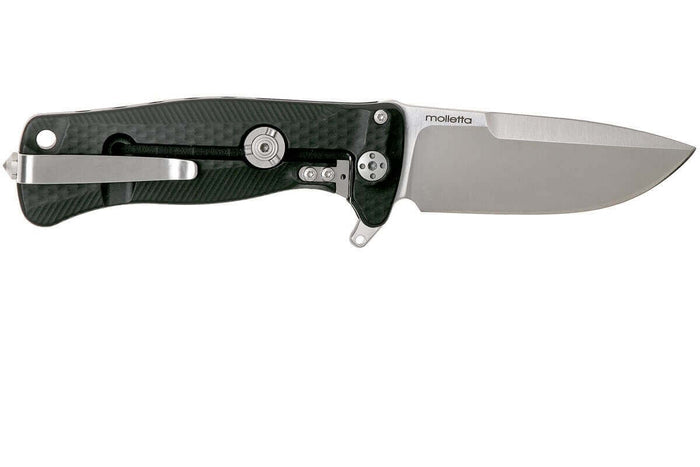 Couteau pliant LionSteel SR22 manche alu 10cm pic brise-vitre - Noir