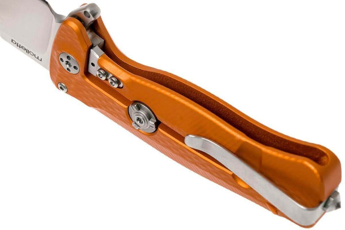 Couteau pliant LionSteel SR22 manche alu 10cm pic brise-vitre - Orange