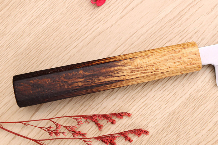 Couteau yanagiba 24cm japonais artisanal Nakamura Kaishin Saku WS2 en chêne