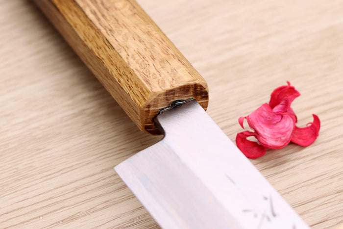 Couteau yanagiba 24cm japonais artisanal Nakamura Kaishin Saku WS2 en chêne