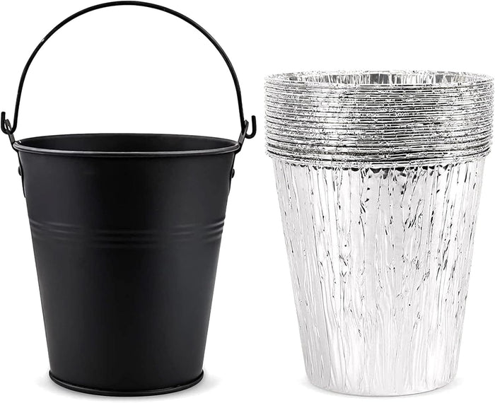 Drip Gease Bucket and 15 Pack Disposable Foil Liners for most Camp Chef Wood Pellet Smoker Grills
