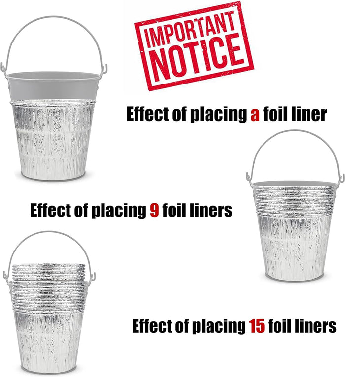 Drip Bucket and 15-Pack Disposable Foil Liners for Traeger, Oklahoma Joe's, Pit Boss, Z Grill, Grill Grease Bucket Fits Most Offset Smokers