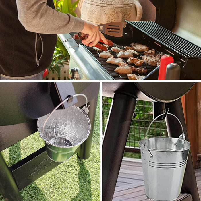 Drip Grease Bucket & 15Pcs Disposable Foil Liners for Pit Boss Wood Pellet Grill Smokers