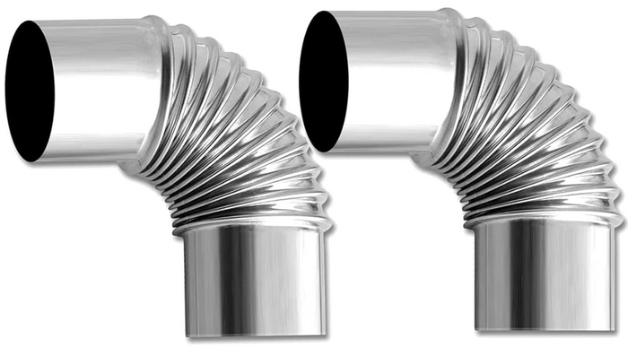 Elbow Pipe 2 PCS 90 Degree Chimney Stainless Steel Flue for Outdoor Camping Wood Stove Diameter 2.36"