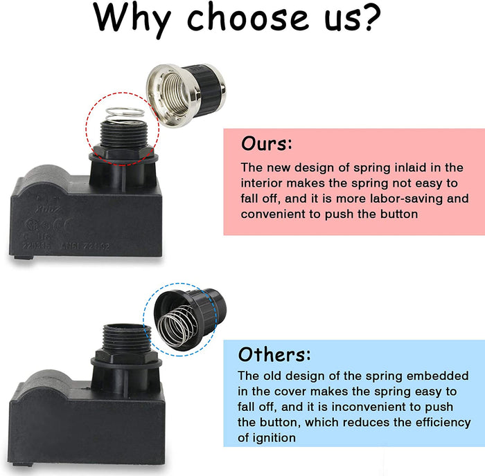 Universal 6 Outlet Gas Grill Electric Ignitor Push Button Generator Switch for 5-6 Burner Nexgrill etc