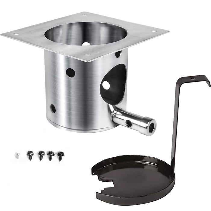 Fire Burn Pot for Traeger Tailgater 20 BBQ155 Pellet Grill, SUS 304 Stainless Steel, with Ash Remover and Screws FAB310