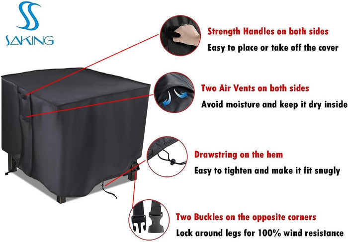 Fire Pit Cover 30x30x25 inch for Most 28/30 inch Square Gas Firepit Table