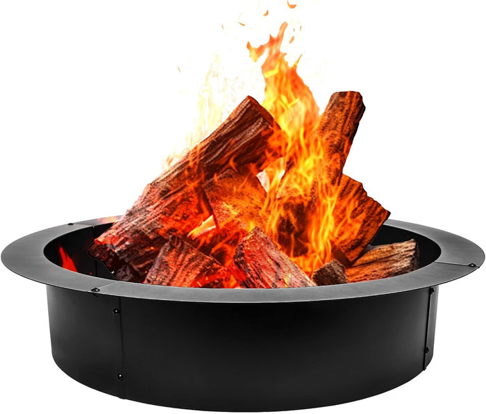 Fire Pit Ring 42-Inch Outer/36-Inch Inner Diameter Gas/Wood Firepit Ring DIY Fire Pit Rim Above or In-Ground for Backyard, Camping Outdoors