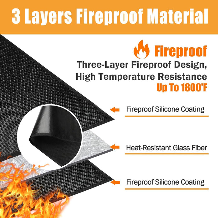 Fire Retardant Hearth Pad for Wood Stove, Fire Resistent Fireplace Hearth Mat 30×40inch