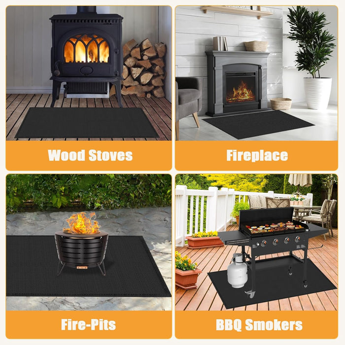 Fire Retardant Hearth Pad for Wood Stove, Fire Resistent Fireplace Hearth Mat 30×40inch