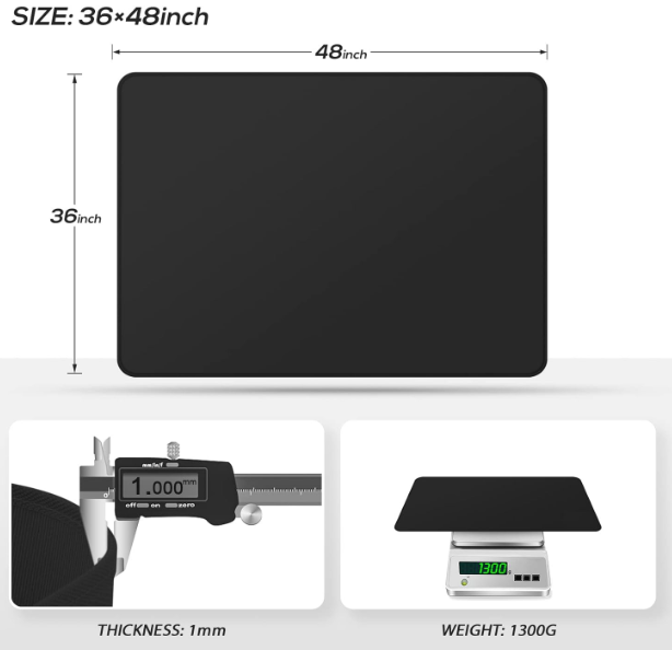 Fire Retardant Hearth Pad for Wood Stove, Fire Resistent Fireplace Hearth Mat 36 x 48 inches