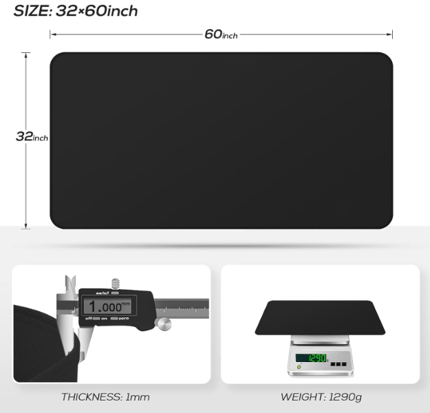 Fire Retardant Hearth Pad for Wood Stove, Fire Resistent Fireplace Hearth Mat 60 x 32 inch
