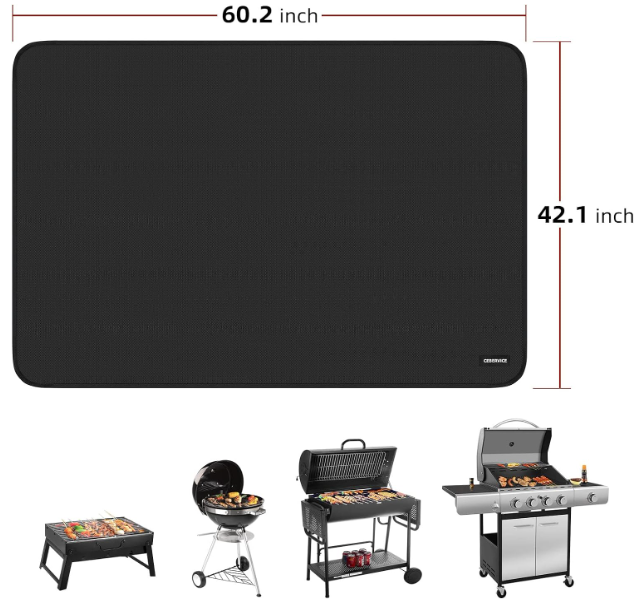 Fire Retardant Hearth Pad for Wood Stove, Fire Resistent Fireplace Hearth Mat 60 × 42 Inch