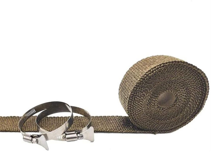 Fireproof Pipe Wrap Anti Scalding Chimney Ribbon Stove Flue Protector with 2 Clamps (A)