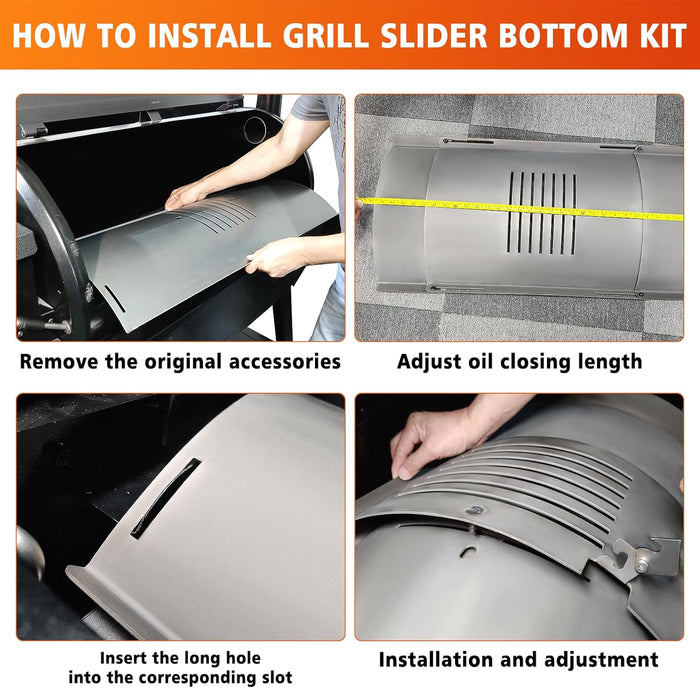 Flame Broiler Slide Cover Bottom Kit for ASMOKE AS660, AS660N-1 Smoker Wood Pellet Grills