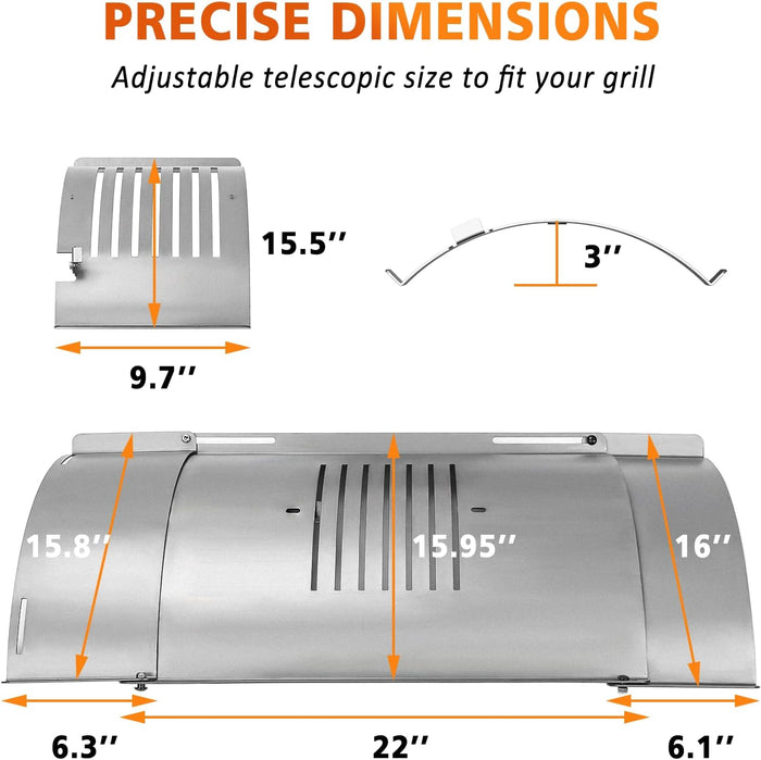 Flame Broiler Slide Cover Bottom Kit for Pit Boss 1100 Series PB1100PS1 PB1100PS1-W007 Pellet Grills