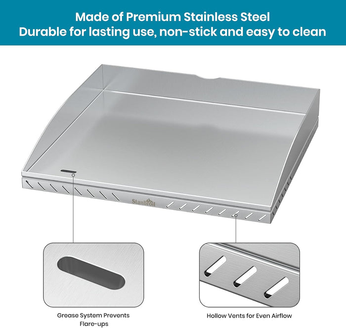 Flat Top Gas Grill Griddle Replacement Grate for Blackstone 17 inch Portable Propane Gas Grills