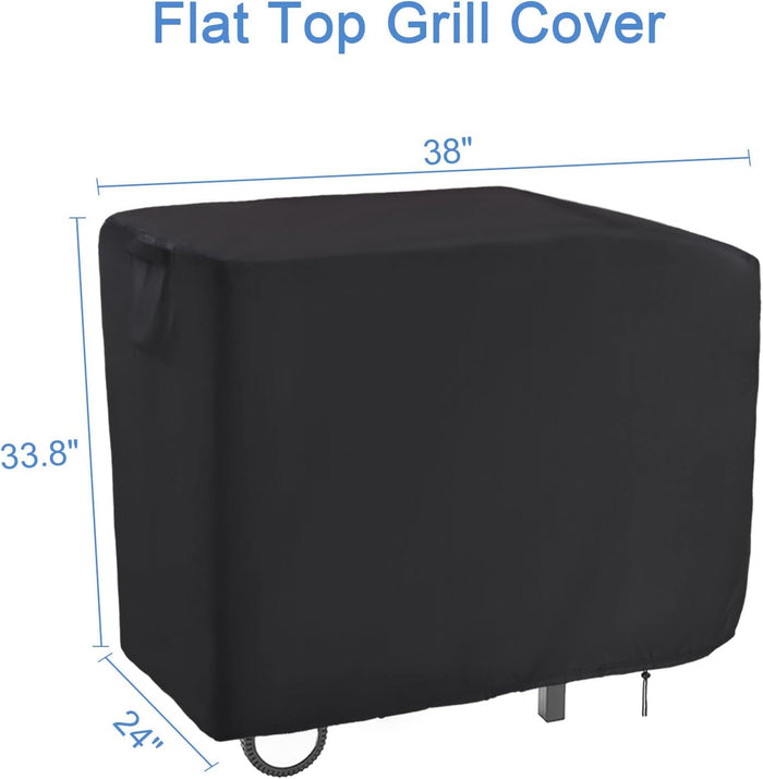 Flat Top Grill Cover for Royal Gourmet 2 Burner Propane Gas Griddle Grill, 38 x 24 x 33.8 Inch