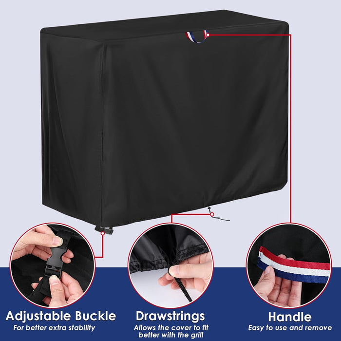 Flat Top Grill Cover for Royal Gourmet 8 Burner Gas Griddle Grill with Side Tables Down