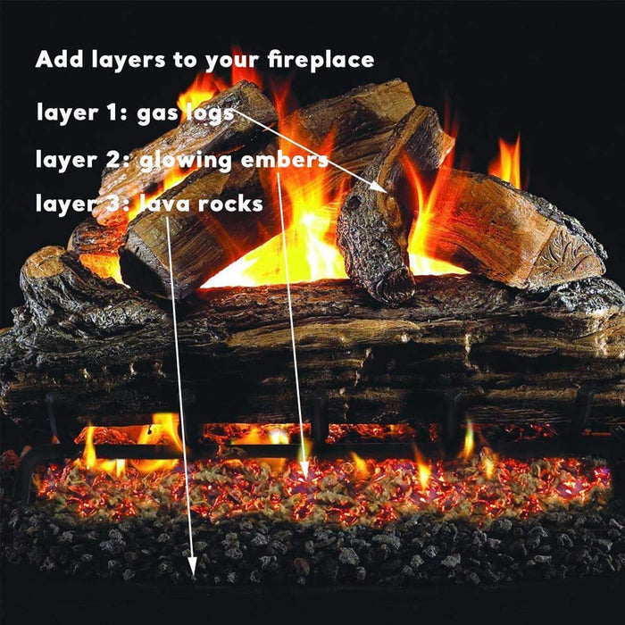Universal Rock Wool Glowing Embers Fireplace Firepit Accessories 6 Oz