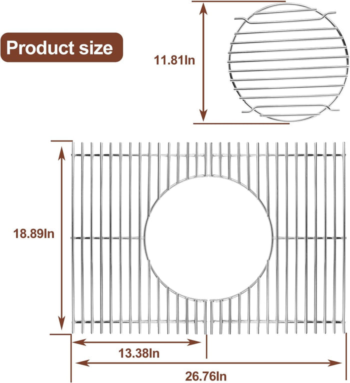 Gourmet Barbeque System Cooking Grates Kit for Weber Genesis II and Genesis II LX 300 Series Grill Models