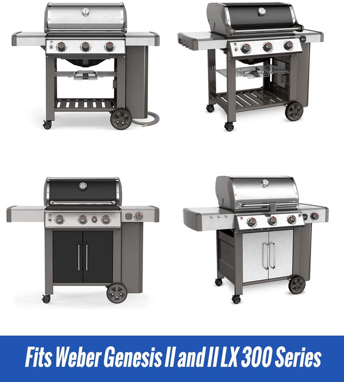 Gourmet Barbeque System Cooking Grates Kit for Weber Genesis II and Genesis II LX 300 Series Grill Models