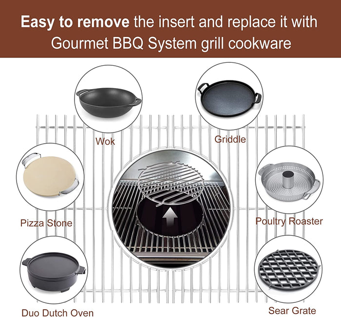 Gourmet Barbeque System Cooking Grates Kit for Weber Genesis II and Genesis II LX 300 Series Grill Models