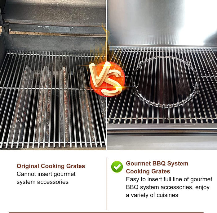 Gourmet Barbeque System Cooking Grates Kit for Weber Genesis II and Genesis II LX 300 Series Grill Models