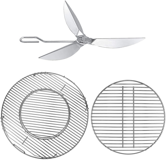 Grates & Cleaning System for 22'' Weber Charcoal Kettles, 8835 + 7441+7444 Grills Replacement Parts
