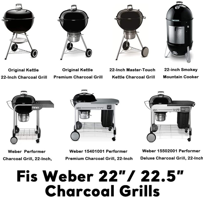 Weber 8835 Grate + 7441 Grate +7444 Cleaning System Charcoal Grills Replacement Parts Kit Fits 22.5 & 22 Inch Weber charcoal grills: One-Touch Silver, Bar-B-Kettle, Master-Touch and One-Touch