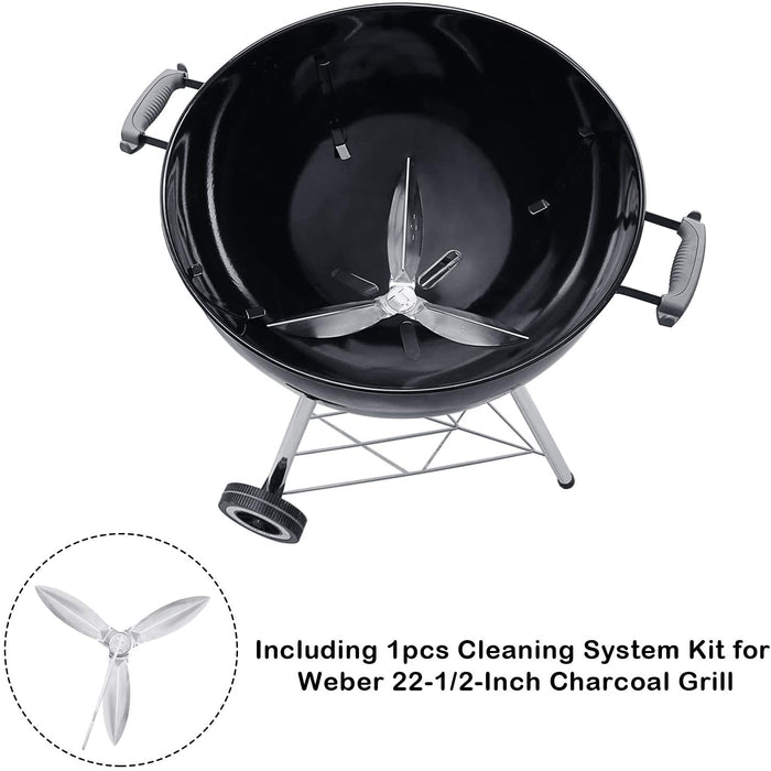 Weber 8835 Grate + 7441 Grate +7444 Cleaning System Charcoal Grills Replacement Parts Kit Fits 22.5 & 22 Inch Weber charcoal grills: One-Touch Silver, Bar-B-Kettle, Master-Touch and One-Touch