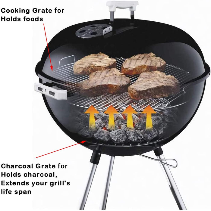 Weber 8835 Grate + 7441 Grate +7444 Cleaning System Charcoal Grills Replacement Parts Kit Fits 22.5 & 22 Inch Weber charcoal grills: One-Touch Silver, Bar-B-Kettle, Master-Touch and One-Touch