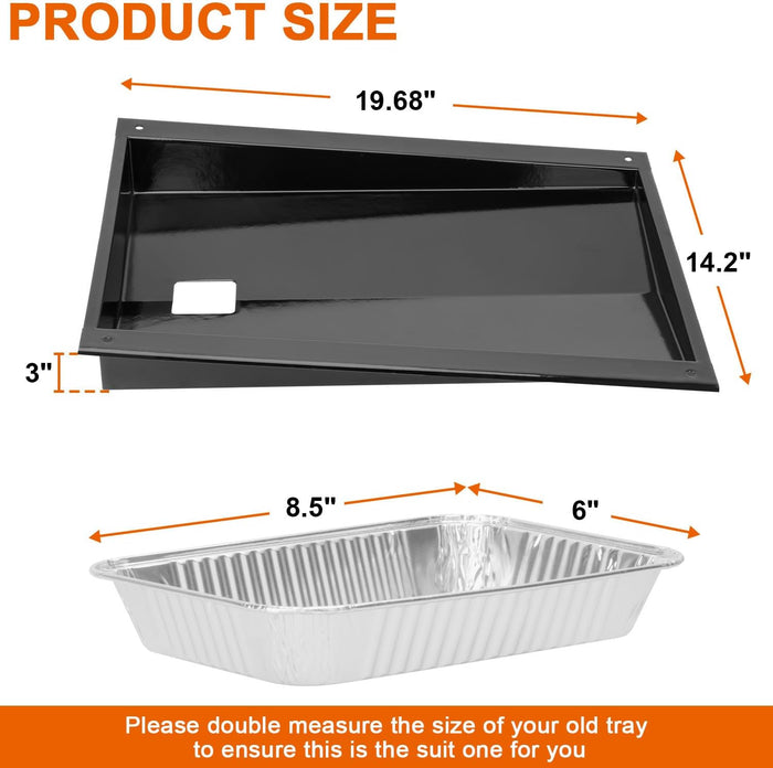 Grease Bottom Tray 62757 and Aluminum Catch Pan Kit for Weber Genesis 300 Series Front Knobs Models 2011 and Newer, Weber Parts